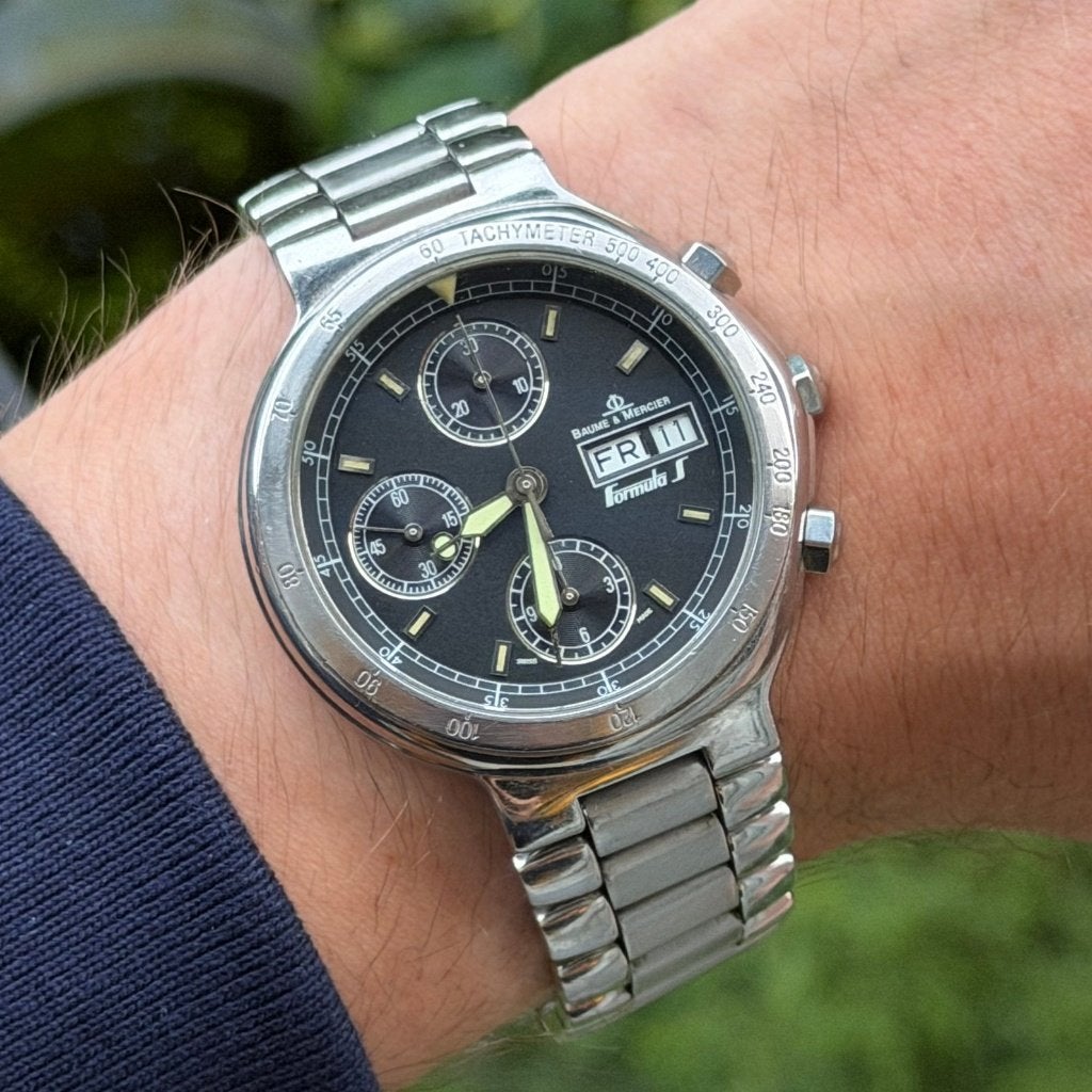 Baume & Mercier Formula S Chronograph – staal, Staal, Gebruikt, Staal, Polshorloge