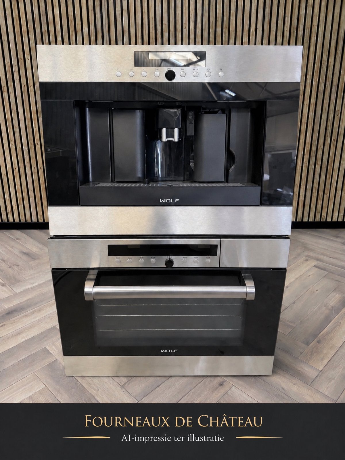 Prachtige Wolf Set Stoomoven + Koffiezetapparaat 45cm