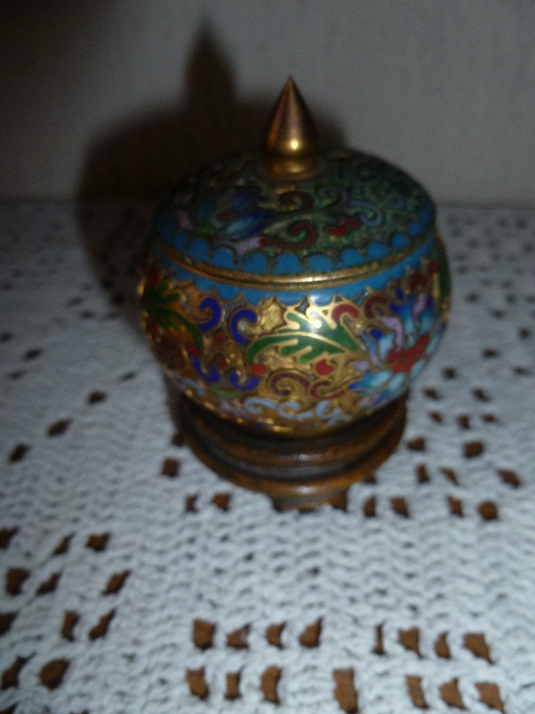 Handgemaakt vintage Chinees dekselpotje, Ophalen of Verzenden