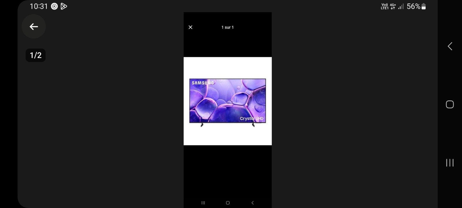Samsung 55 pouce chrystale, Ophalen