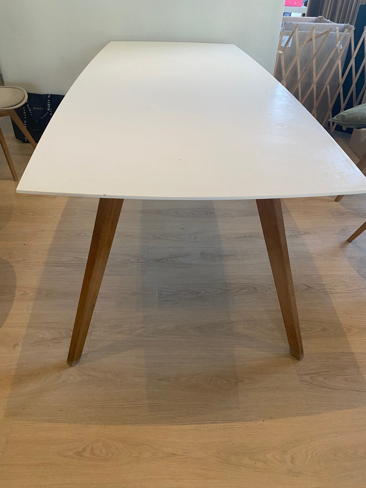 Eettafel wit, Ophalen, Gebruikt, 200 cm of meer, 50 tot 100 cm
