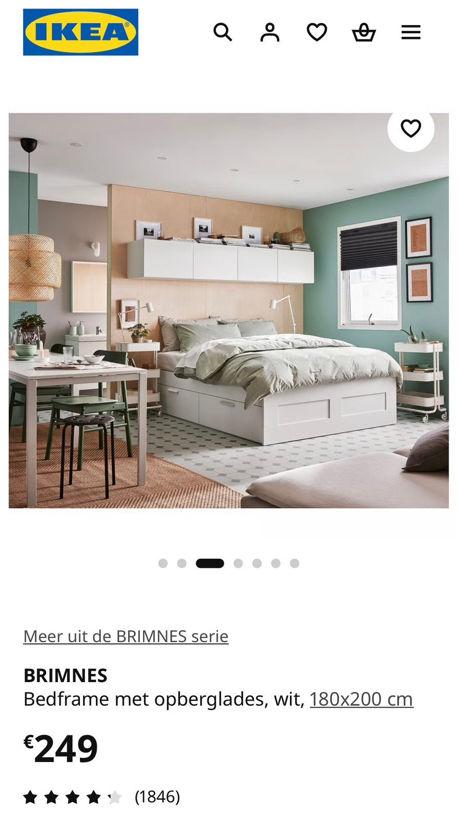 Bedframe brimnes met lades van ikea 180x200, Enlèvement, Comme neuf