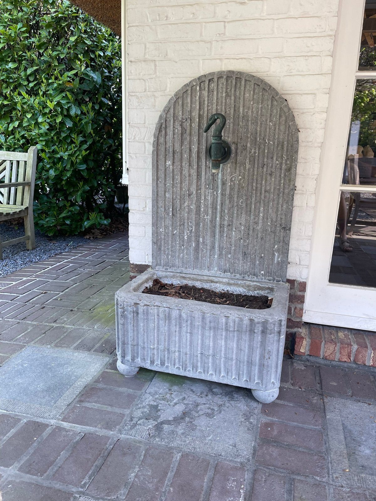 Fontein wandmodel zomer decoratie landelijk arduin blauwe, Tuin en Terras, Ophalen, Zo goed als nieuw, Fontein