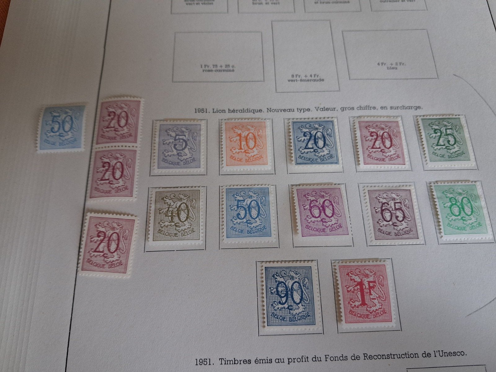 1951 Timbres belges COB 849 à 859, Enlèvement ou Envoi