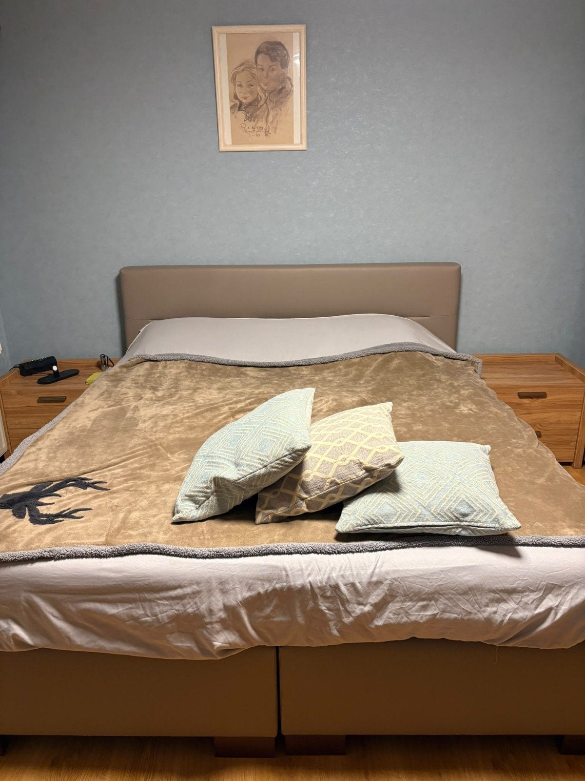 boxspring 1.80, Ophalen, Bruin, 200 cm