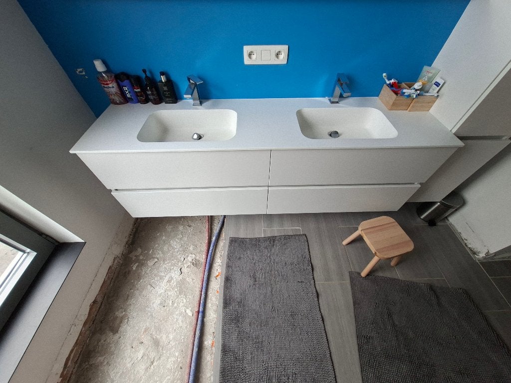 Badkamermeubel Alke  + Gessi Rectangolo kranen + spiegel, Huis en Inrichting, Badkamer | Badkamermeubels, Ophalen, 150 tot 200 cm