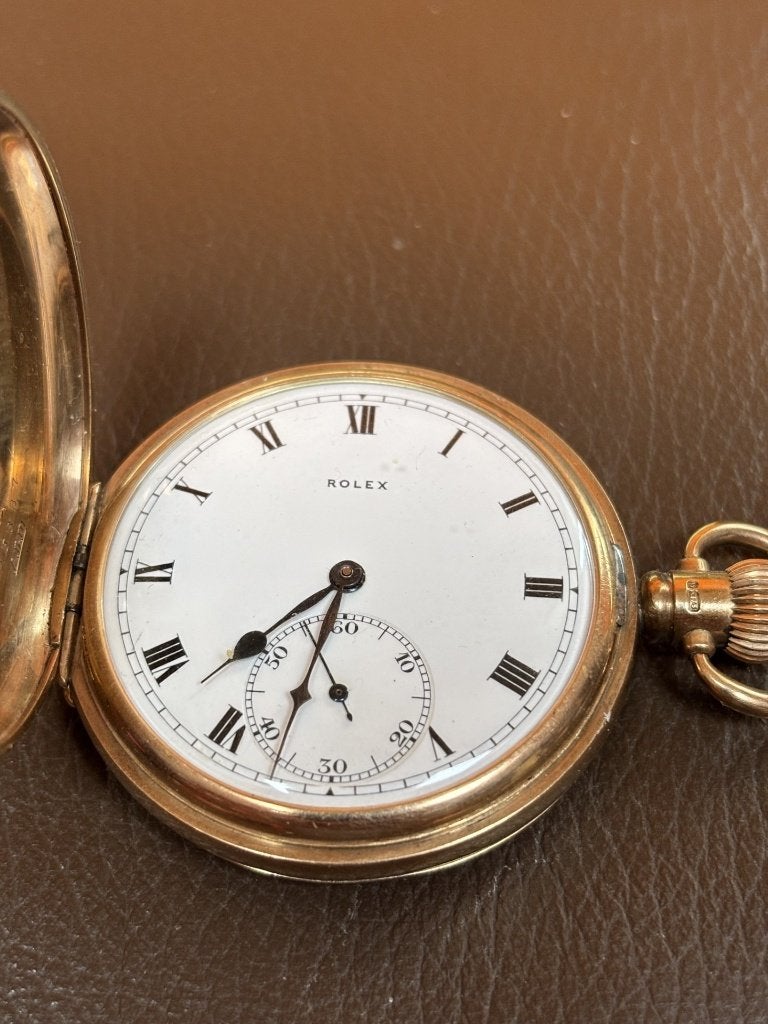 Rolex — Montre de poche half hunter or rose ...Une merveille, Collections, Enlèvement, Comme neuf, Ustensile