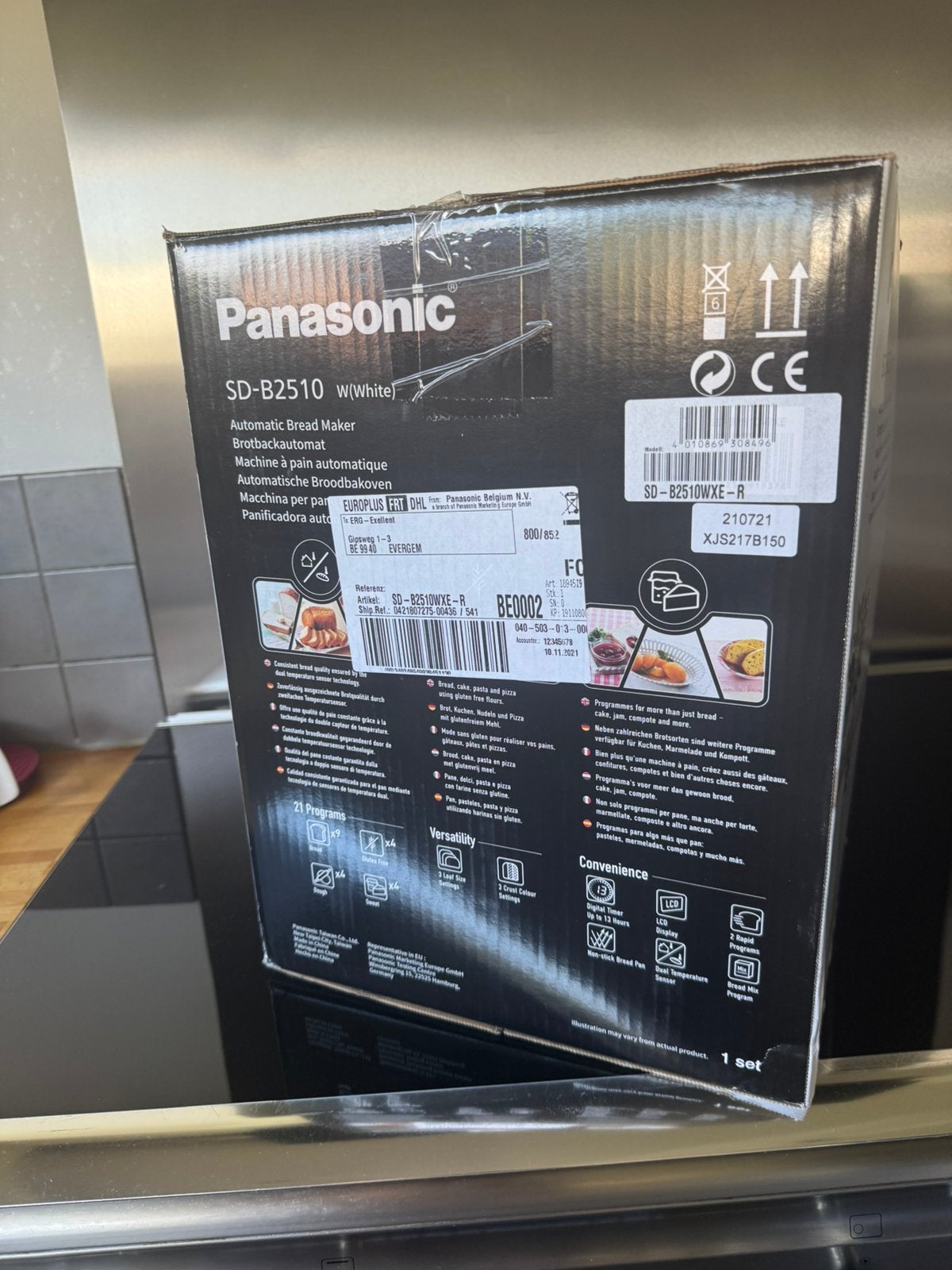 Panasonic SD-B2510, Enlèvement ou Envoi, Comme neuf, Avec minuteur