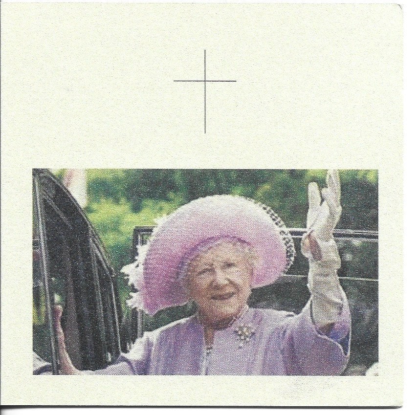 Bidprentje Queen Mother, Enlèvement ou Envoi, Image pieuse