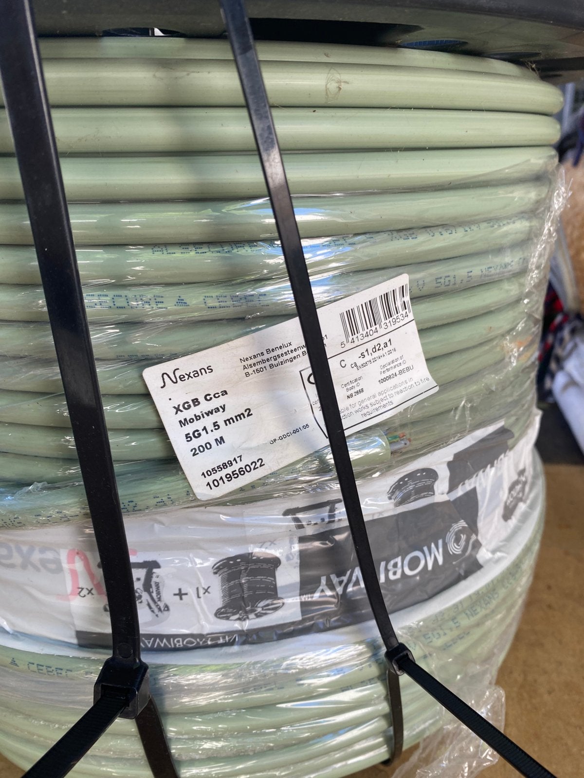 Kabel XGB 5G 1,5 groen per 100m, Doe-het-zelf en Bouw, Elektriciteit en Kabels, Ophalen, Nieuw