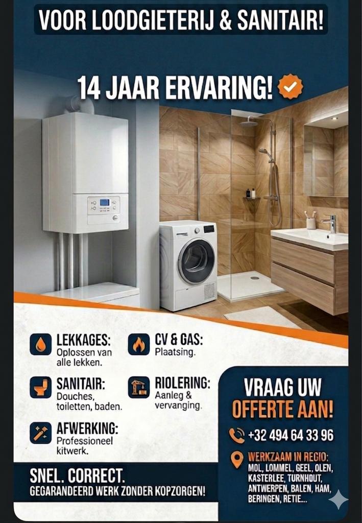 Loodgieter(Limburg,Kempen,Antwerpen), Ophalen, Zo goed als nieuw
