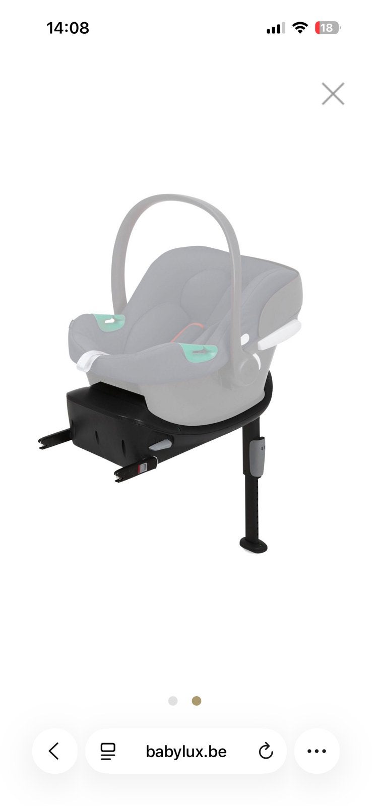 Cybex based one isofix zwart, Enlèvement, Utilisé, Isofix