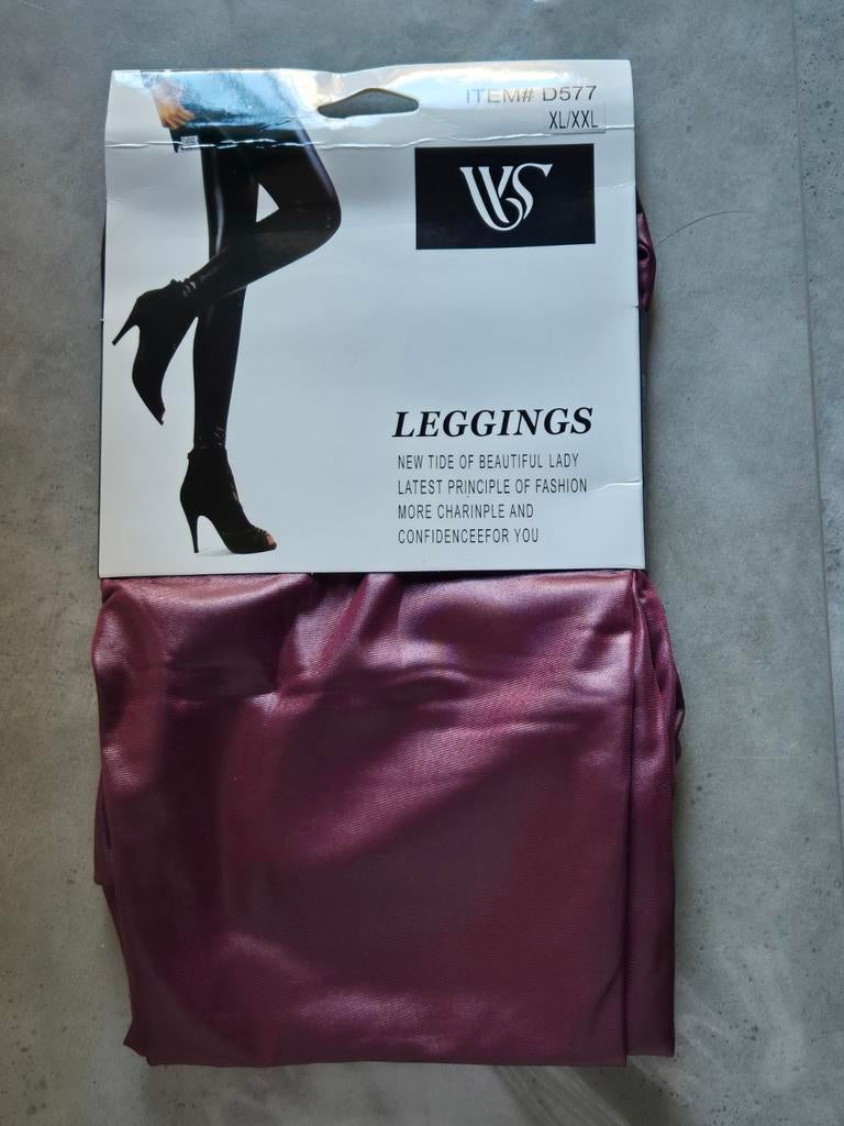 Legging lederlook dames maat XL/XXl - € 3,-, Kleding | Dames, Leggings, Maillots en Panty's, Ophalen, Nieuw, Rood, Legging