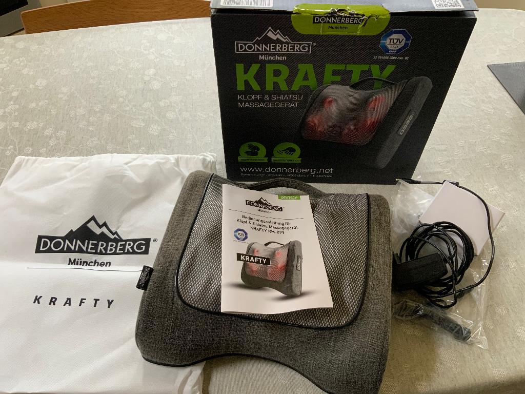 Coussin de massage et de chaleur Donnerberg Krafty, Sports & Fitness, Enlèvement ou Envoi, Comme neuf, Chaise de massage ou Coussin