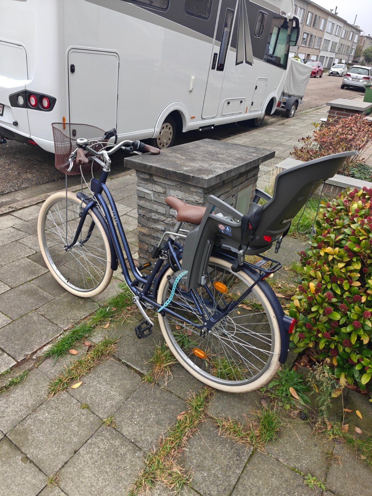 Elops 520 stadsfiets – laag frame – met Hamax-kinderzitje, Fietsen en Brommers, Ophalen, Gebruikt, Overige merken, Versnellingen