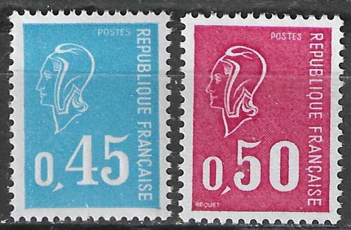 Frankrijk 1971 - Yvert 1663-1664 - Marianne de Bequet (PF), Verzenden, Postfris