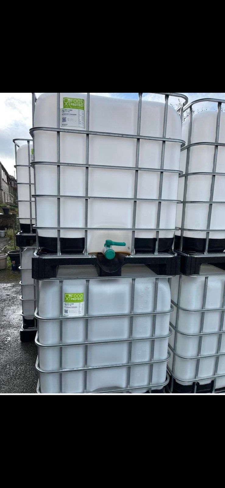 Cuves IBC 1000 L ALIMENTAIRES – Palette plastique, Enlèvement, Comme neuf, Métal