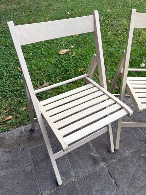 Klapstoelen, 4stuks, Ophalen, Wit, Vintage, Zo goed als nieuw
