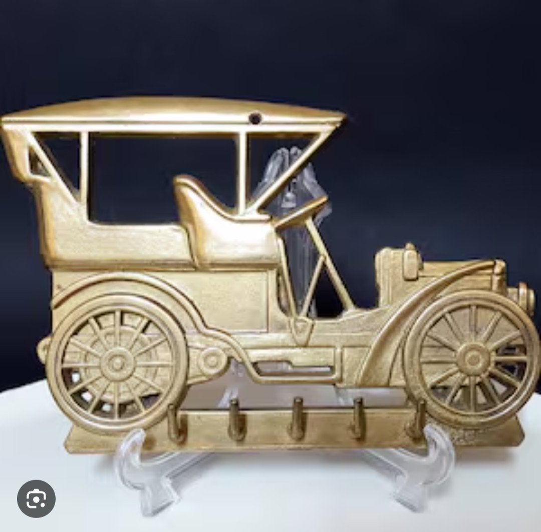 Porte-clés de voiture classique en laiton vintage élégant, Enlèvement ou Envoi