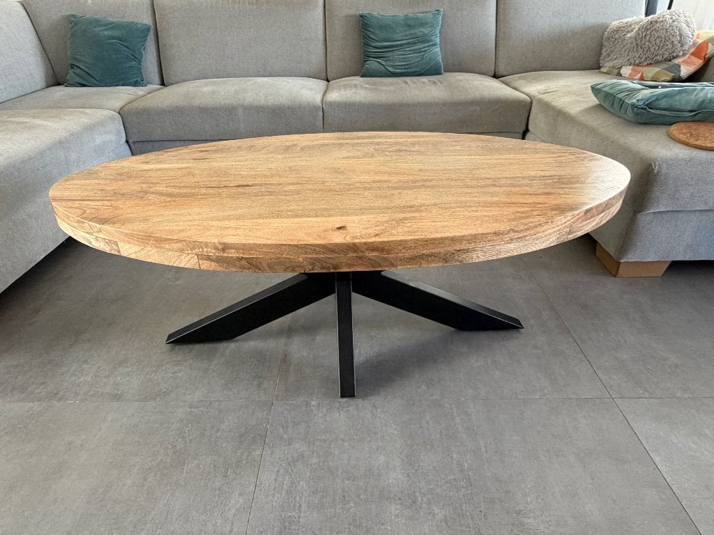 Table de salon en manguier massif 130 x 70 x 48 cm, Maison & Meubles, Tables | Tables de salon, 100 à 150 cm, Comme neuf, Enlèvement