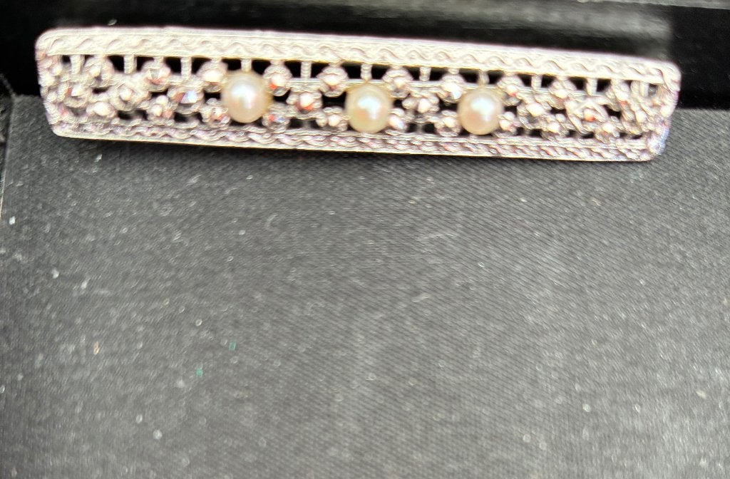 broche, retro, Bijoux, Sacs & Beauté, Broches, 4 à 7 cm, Enlèvement, Utilisé, Avec perle