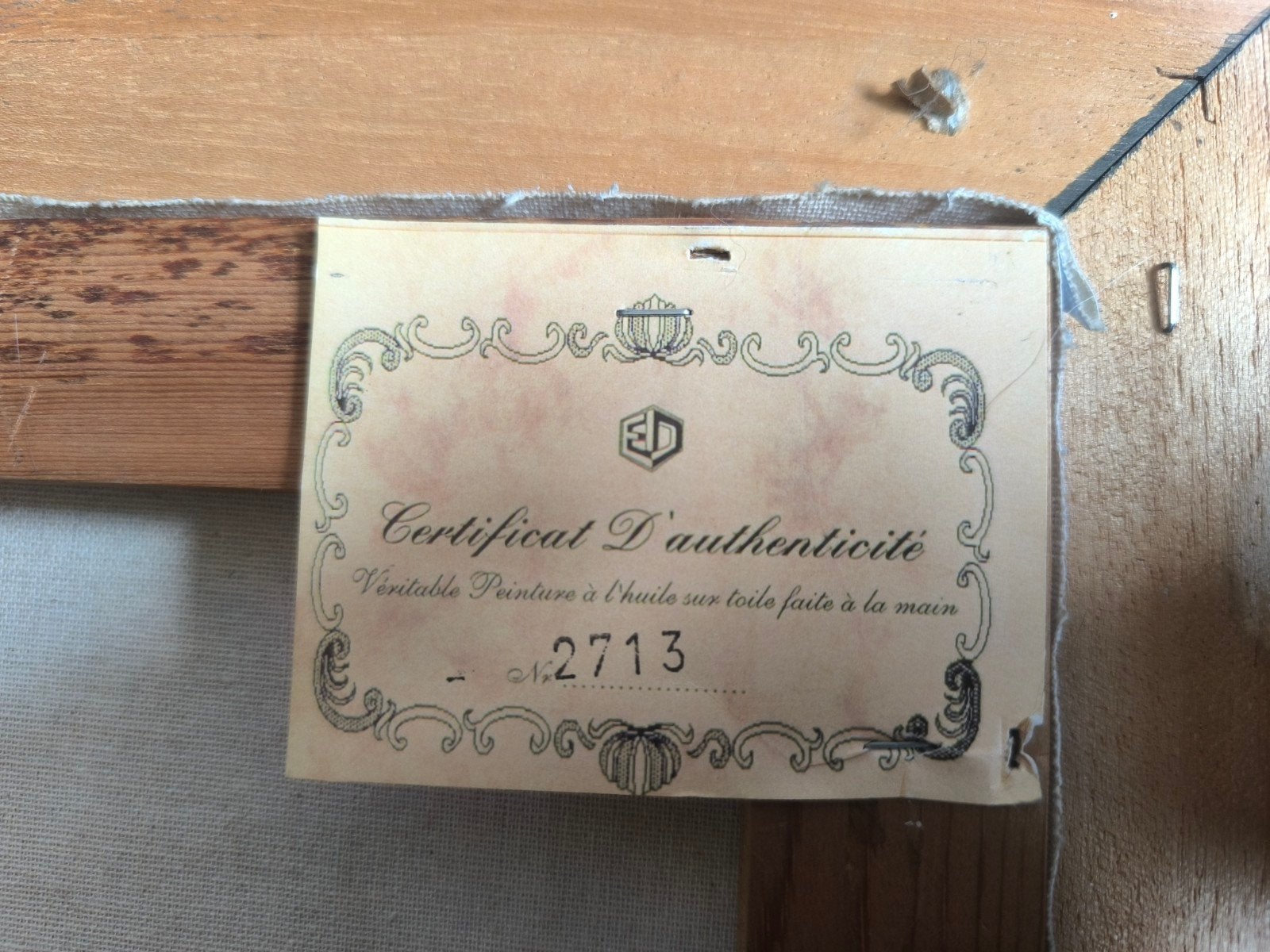 olieverf schilderij Bloemstilleven certificaat, Ophalen, Klassiek, Ingelijst, Olieverf