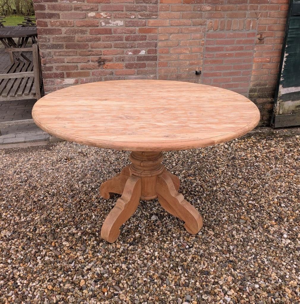 Showroommodel Ronde Teak Eettafel 130 cm, Huis en Inrichting, Tafels | Eettafels, Ophalen, Zo goed als nieuw, 100 tot 150 cm, 100 tot 150 cm