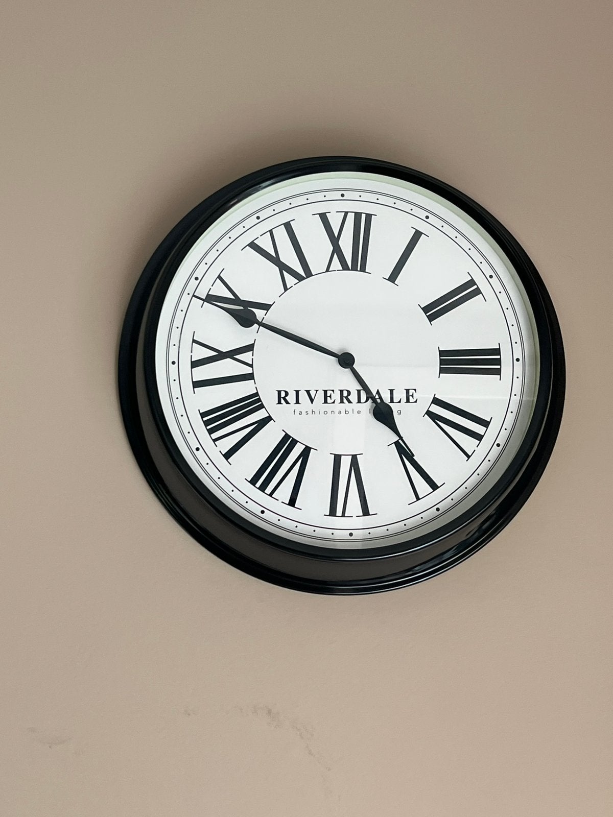 Grite klok Riverdale 52 cm, Huis en Inrichting, Ophalen, Zo goed als nieuw, Zwart, Wandklok