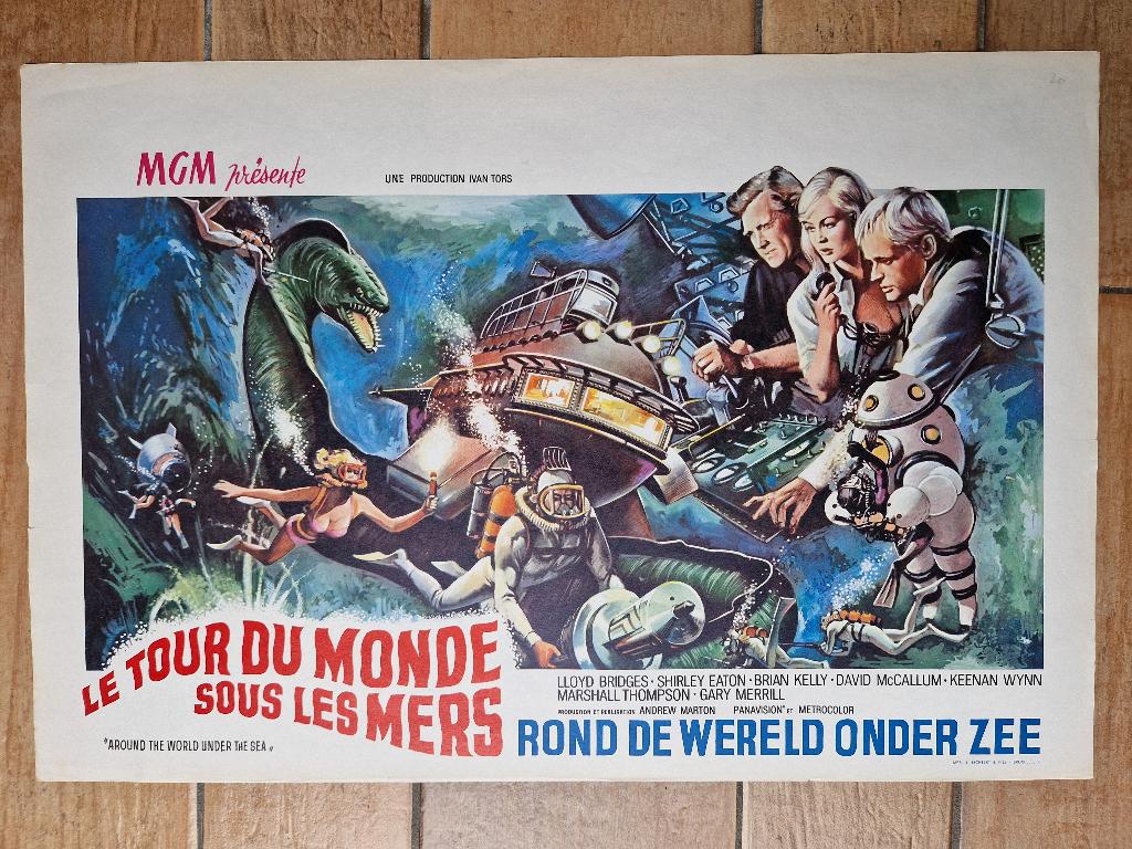 filmaffiche Around The World Under The Sea filmposter, Verzamelen, Rechthoekig Liggend, Ophalen of Verzenden, Zo goed als nieuw