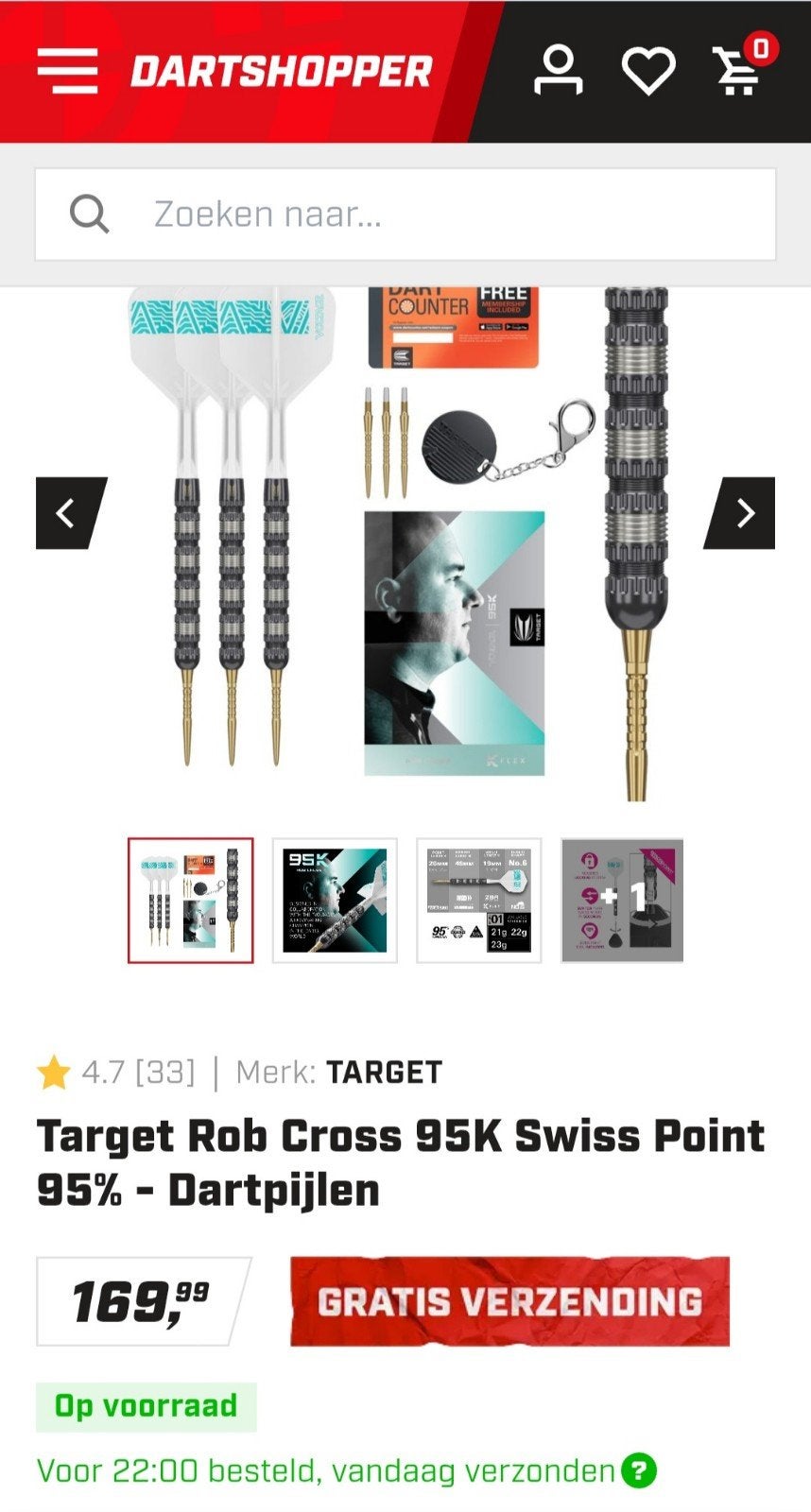 Rob cross Top Setje Dartpijlen 🎯 Nieuwprijs was 170€, Sport en Fitness, Darts, Ophalen of Verzenden, Pijlen