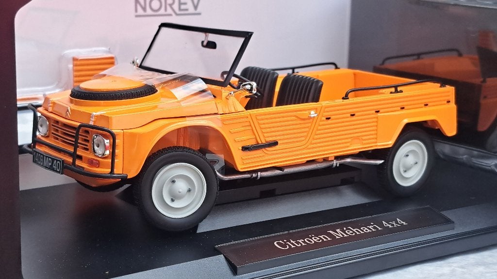 Citroën Méhari 4x4 1979 Orange Kirghiz 1/18ème, Auto, Norev, Ophalen of Verzenden, Norev