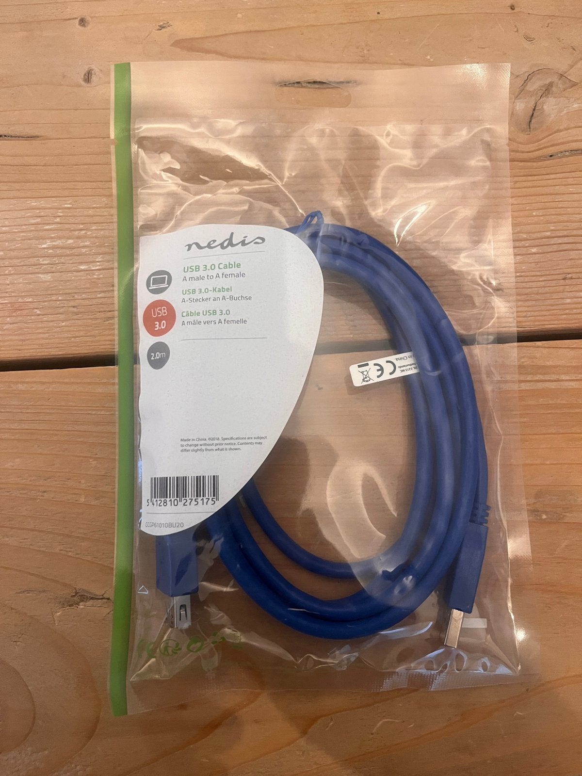 Kabel USB 3.0 A Plug naar Jack 2 meter, Informatique & Logiciels, Pc & Câble réseau, Enlèvement ou Envoi, Neuf
