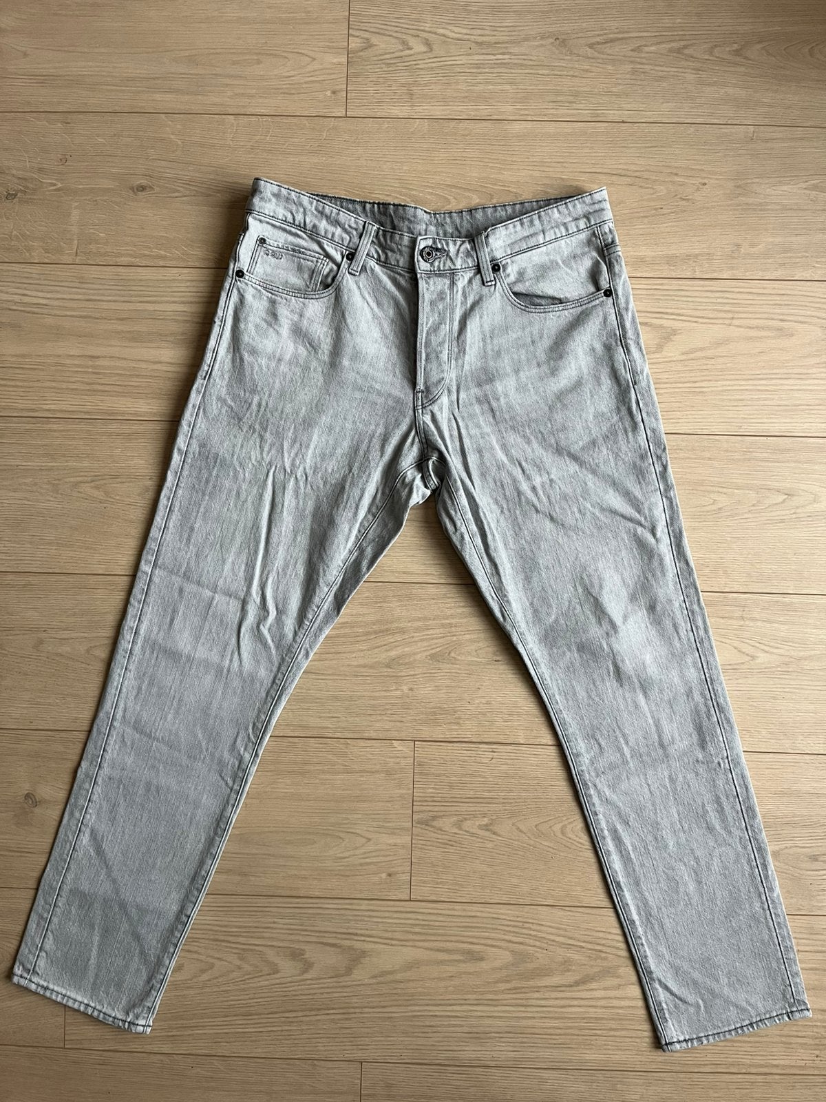 G- star RAW STRAIGHT TAPERED stretch 3301 W33 L32 Z.G.A.N., Ophalen of Verzenden, Zo goed als nieuw, Grijs, W33 - W34 (confectie 48/50)