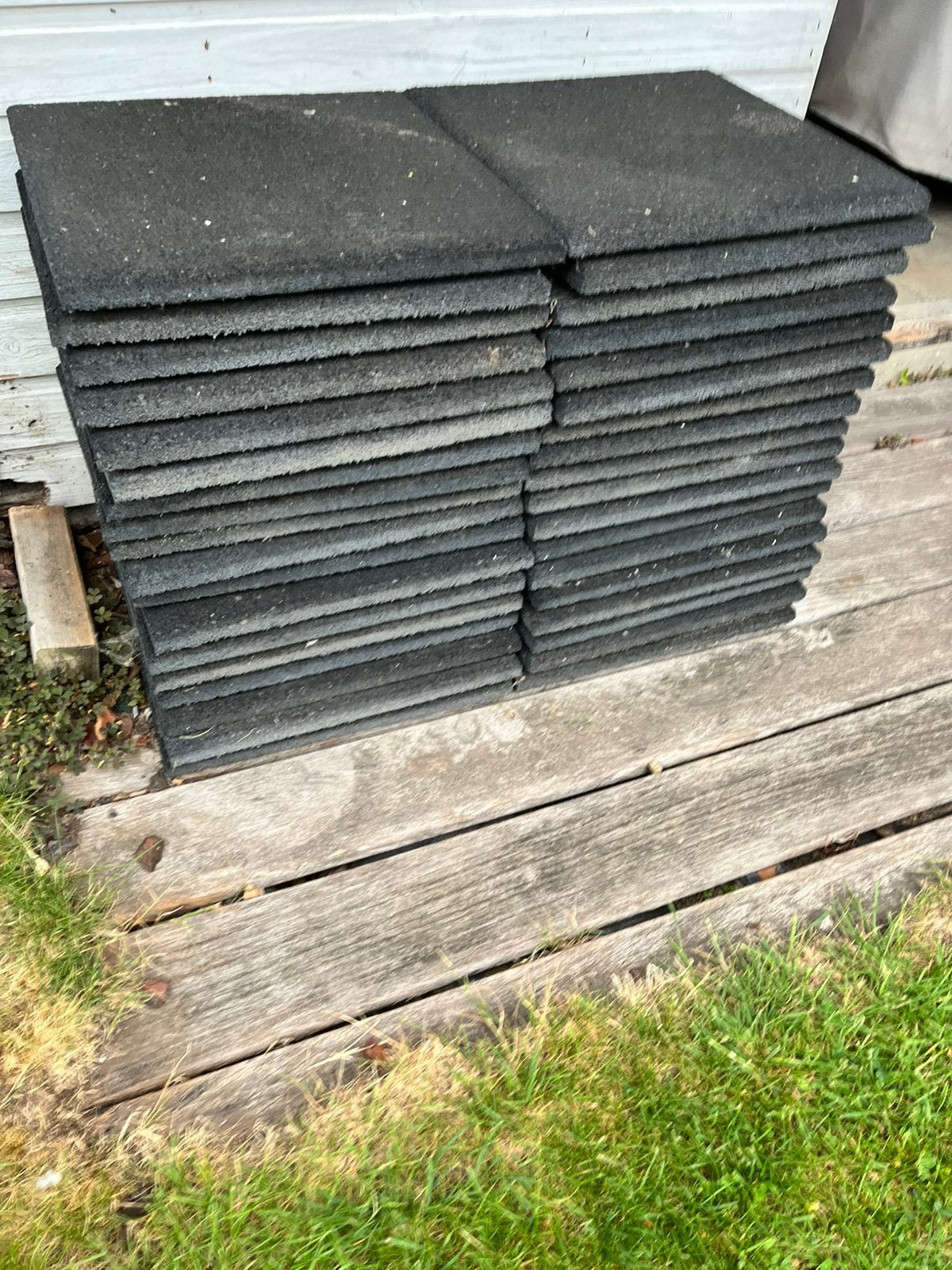 38 rubber tegels buiten 2,5x36x36, Tuin en Terras, Ophalen, Gebruikt