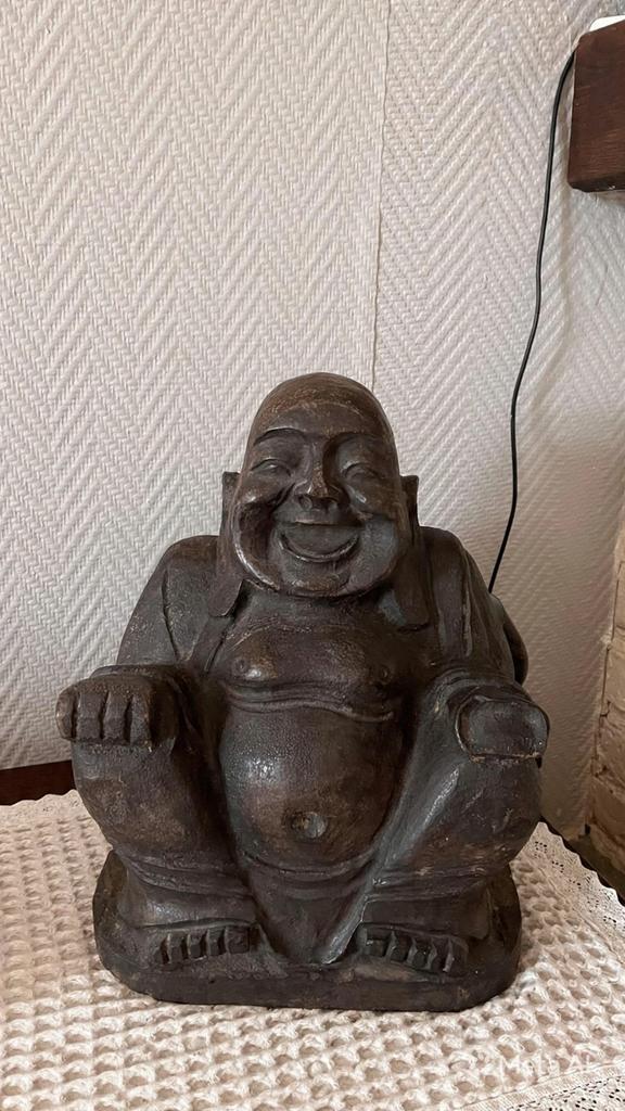 Grande statue Bouddha rieur 35cm, Enlèvement, Comme neuf