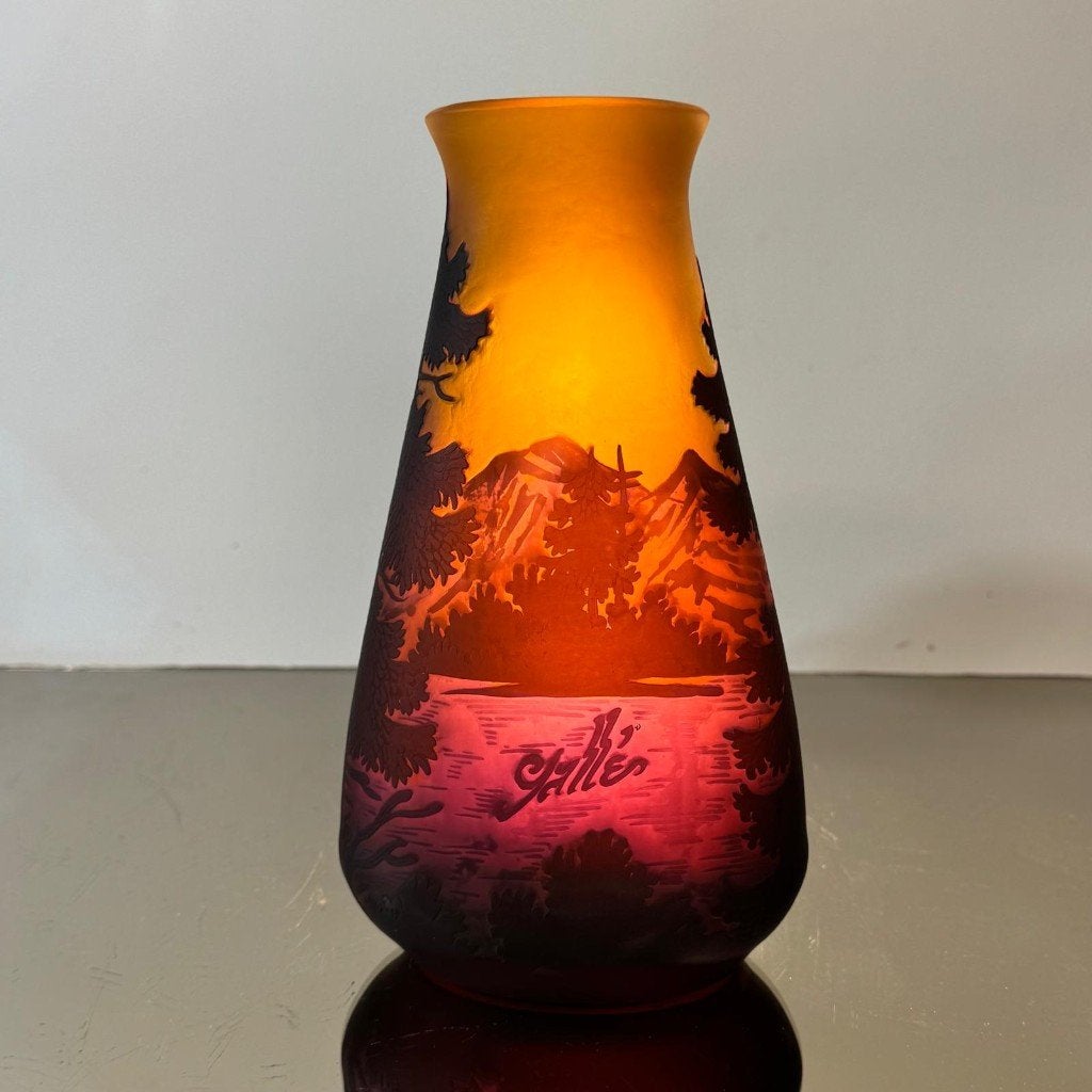 Emile Gallé Vaas Cameo - Pâte de verre, Ophalen of Verzenden