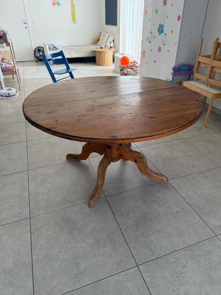 Houten eettafel, Huis en Inrichting, Ophalen, Gebruikt, Vijf personen of meer, Rond