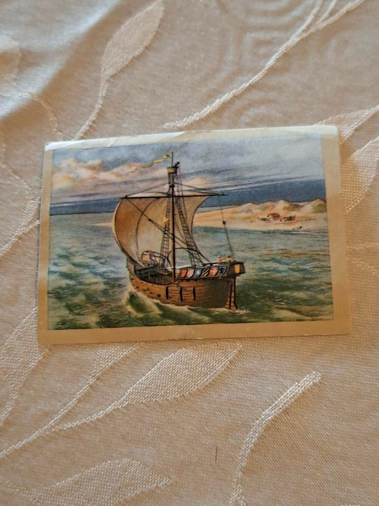 Prentje/Chromo : Kogge 13-14e Eeuw/Chocolade Jacques, Verzamelen, Foto's en Prenten, Gebruikt, Ophalen of Verzenden, Voor 1940