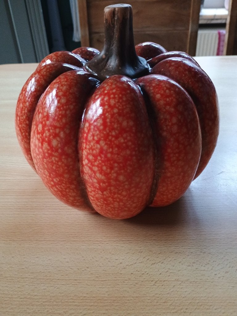 Decoratie pompoen Keramiek, 3 verschillende, Huis en Inrichting, Overige stijlen, Ophalen of Verzenden, Zo goed als nieuw, Oranje