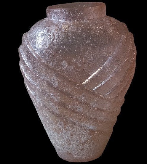 vase en verre rose., Antiquités & Art, Enlèvement ou Envoi