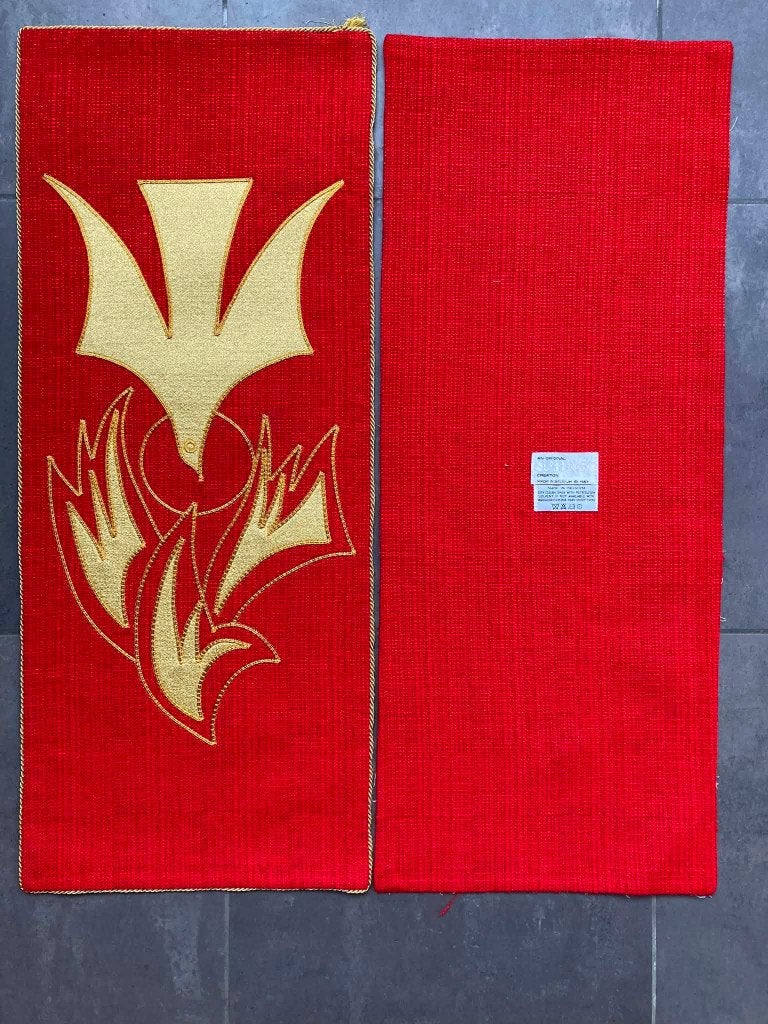 Rood wandtapijt Slabbinck H. Geest (80 op 3 cm), Antiquités & Art, Enlèvement ou Envoi