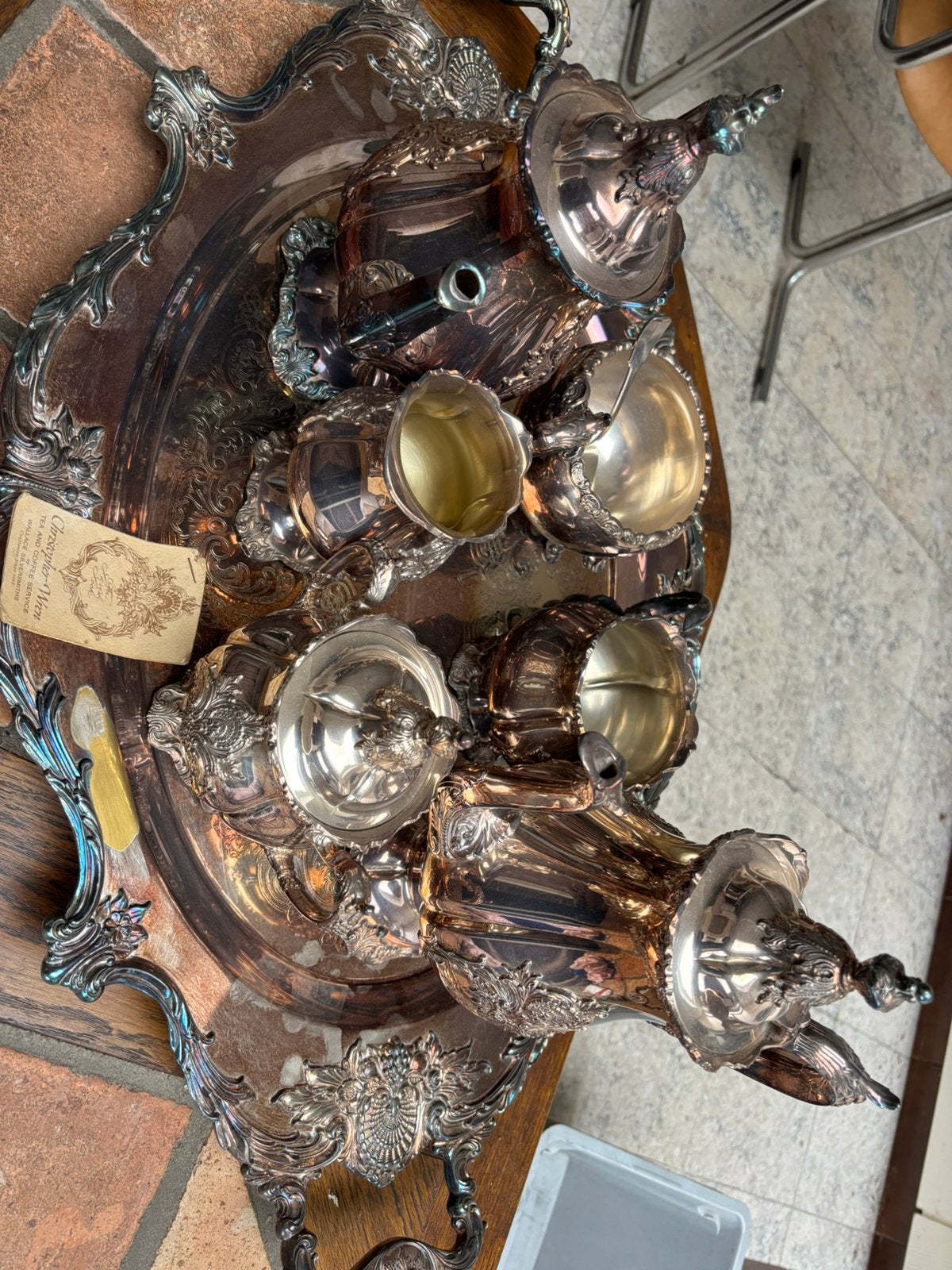 Authentiek verzilverd servies, Ophalen, Zilver