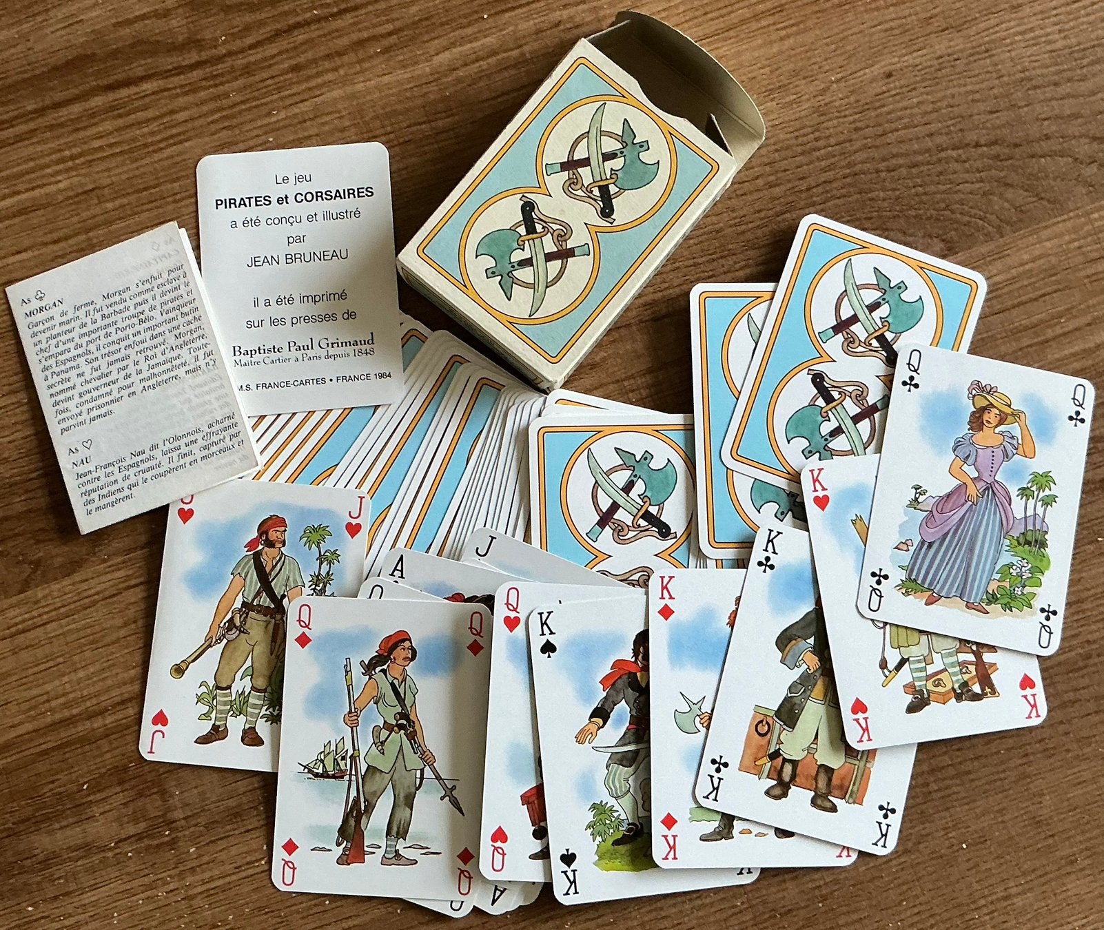 Ancien jeu de cartes PIRATES ET CORSAIRES/GRIMAUD, Enlèvement ou Envoi, Comme neuf, Carte(s) à jouer