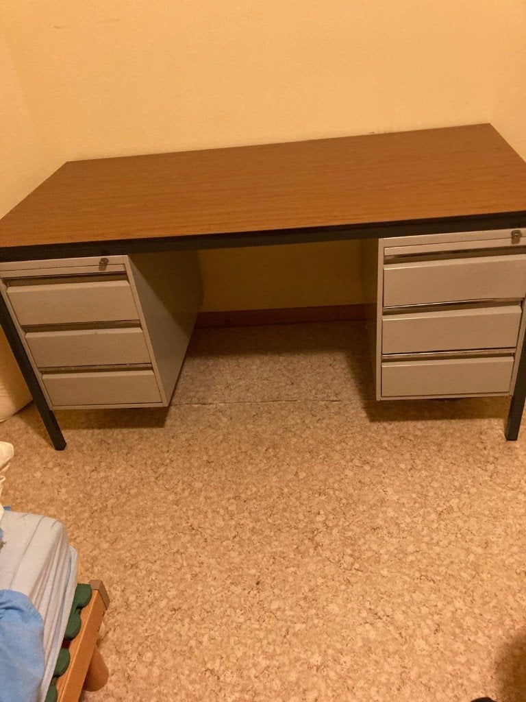 Vintage bureau, Métal, Vintage, Avec tiroirs, Enlèvement