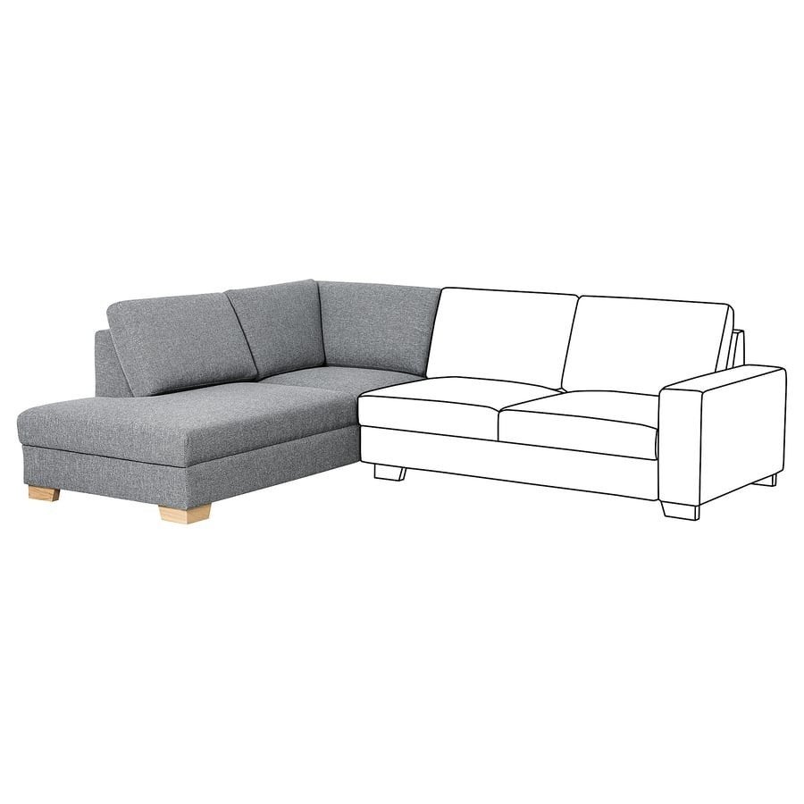 IKEA SORVALLEN hoekelement links Lejde grijs/zwart, Huis en Inrichting, Ophalen, Zo goed als nieuw, Stof