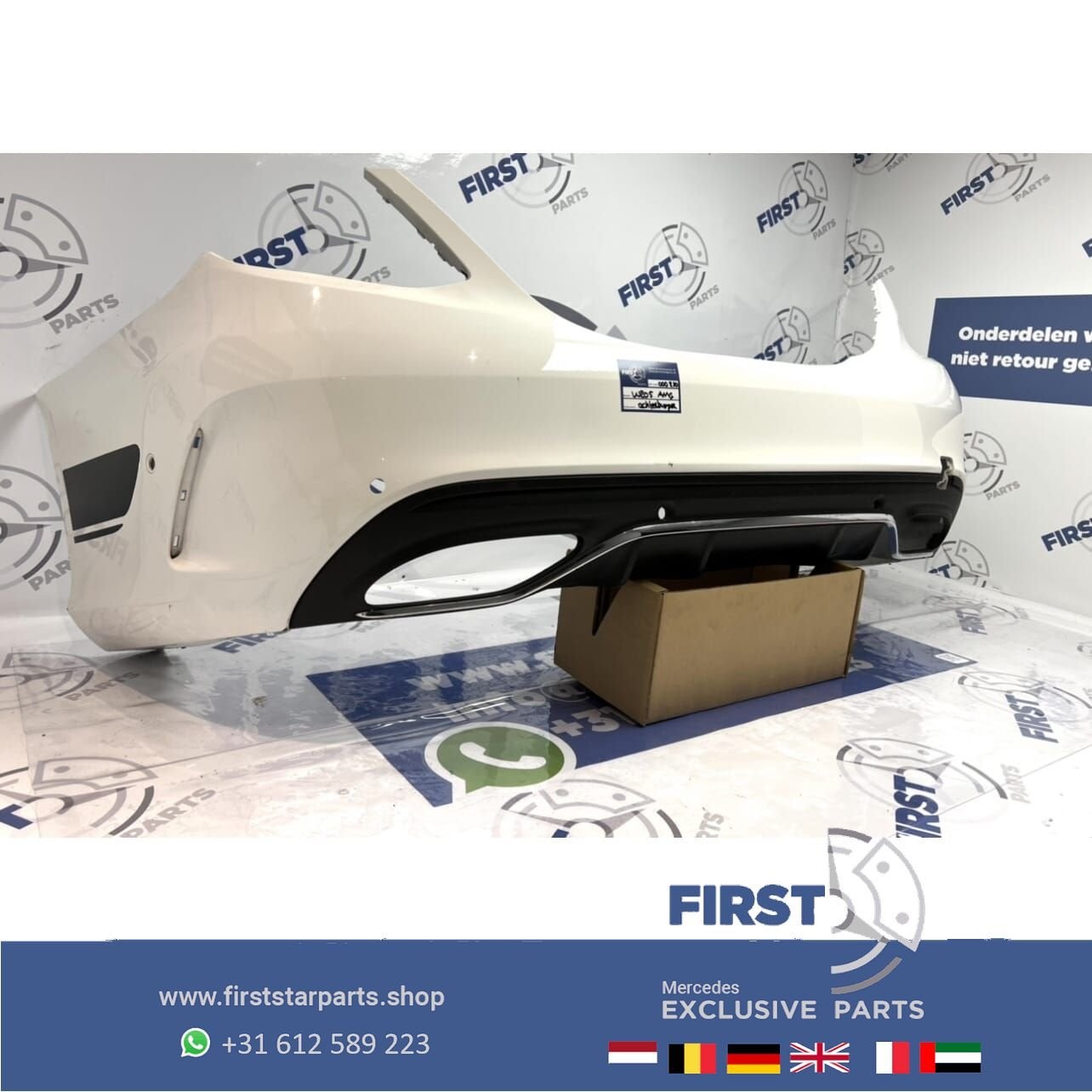 W205 FACELIFT C43 AMG ACHTERBUMPER + DIFFUSER ORIGINEEL Merc, Arrière, Utilisé, -, -