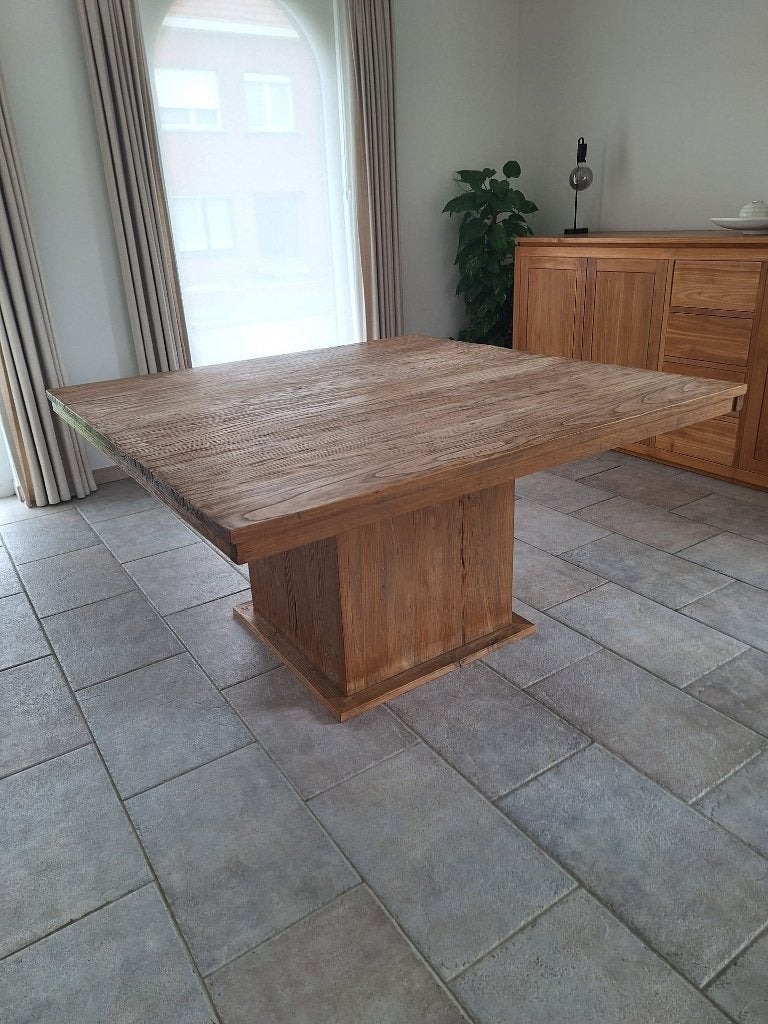 eettafel, Huis en Inrichting, Ophalen, Gebruikt, Rustiek, Vierkant