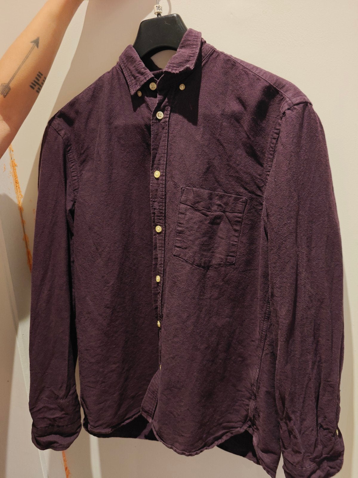 Heren hemd, Ophalen, Paars, Halswijdte 39/40 (M), H&M