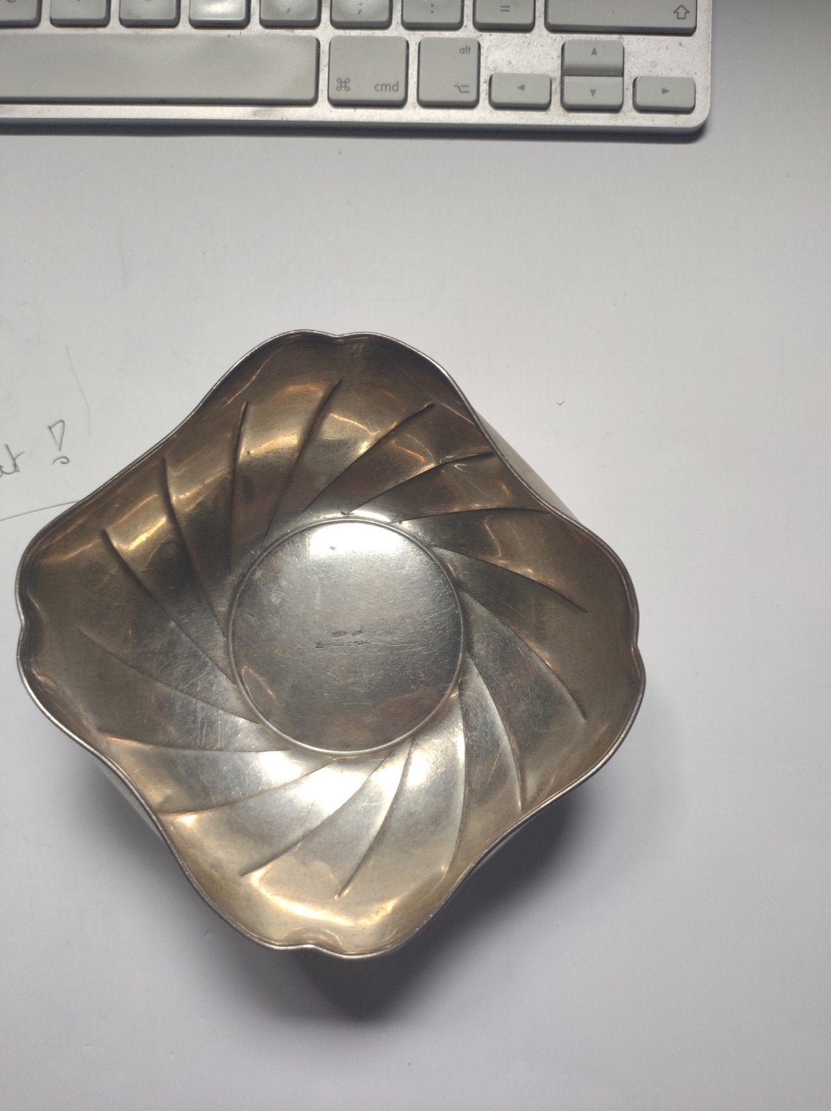 Massief zilver schaal uniek, Antiek en Kunst, Verzenden, Zilver