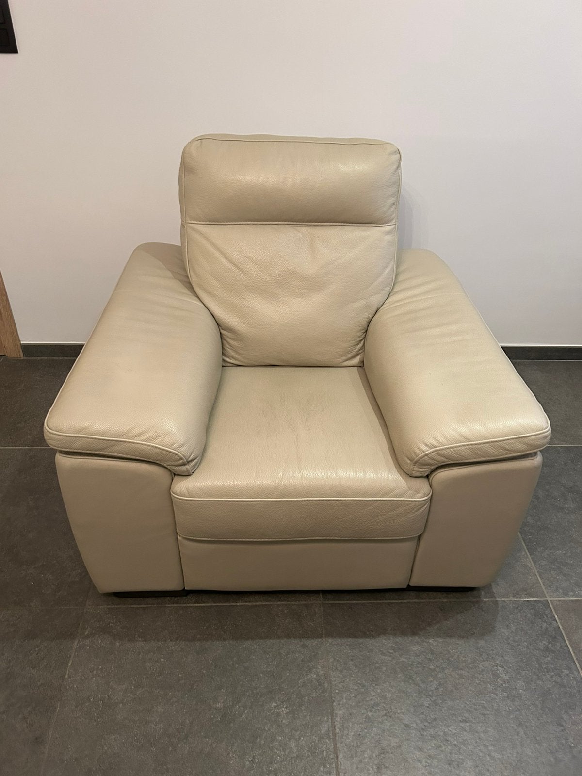 Eenzit leder 2 stuks, Huis en Inrichting, Ophalen, Eenpersoons, Zo goed als nieuw, Minder dan 150 cm